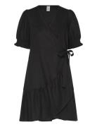 Yasflaxy Ss Wrap Dress Noos Lyhyt Mekko Black YAS