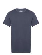 Crew-Neck Cotton Tops T-shirts Short-sleeved Navy Bread & Boxers