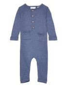 Cotton-Knit Jumpsuit Jumpsuit Haalari Blue Mango