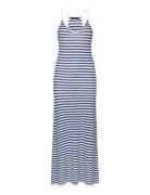 Striped Jersey Dress Maksimekko Juhlamekko Blue Mango