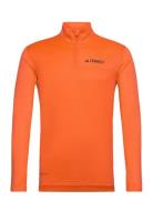 Mt Half Zi Ls Sport Sweat-shirts & Hoodies Sweat-shirts Orange Adidas ...