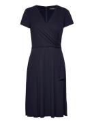 Surplice Jersey Dress Lyhyt Mekko Navy Lauren Ralph Lauren