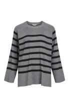 Objester Ls Knit Top Noos Tops Knitwear Jumpers Grey Object