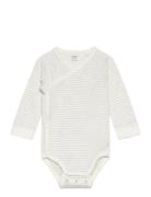 Body Wrap Striped Newborn Bodies Long-sleeved Cream Lindex