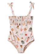 Larisa Printed Swimsuit Uimapuku Uima-asut Cream Liewood