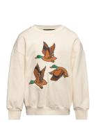 Ducks Emb Sweatshirt Tops Sweat-shirts & Hoodies Sweat-shirts Cream Mi...