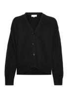 V-Neck Wide Cardigan Tops Knitwear Cardigans Black Davida Cashmere