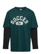 Top Longsleeve Double Sleeve Tops T-shirts Long-sleeved T-shirts Green...