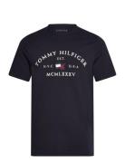 Nautical Arch Tee Tops T-shirts Short-sleeved Black Tommy Hilfiger