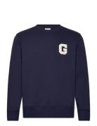 G Graphic C-Neck Tops Sweat-shirts & Hoodies Sweat-shirts Navy GANT