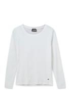 Mmnicole O-Ls Rib Tee Tops T-shirts & Tops Long-sleeved White MOS MOSH