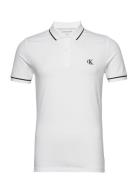 Tipping Polo Tops Polos Short-sleeved White Calvin Klein Jeans