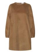 Slfjenny Ls O-Neck Corduroy Dress D2 Polvipituinen Mekko Brown Selecte...