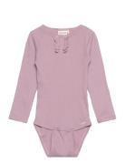 Body Ls Rib Bodies Long-sleeved Purple Minymo