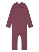 Romper Ls Rib Pitkähihainen Body Burgundy Fixoni