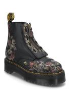 Sinclair Black Decayed Roses Classic Tumbled Nappa Shoes Boots Ankle B...