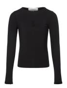 Viscose Long Sleeve Tee Tops T-shirts Long-sleeved T-shirts Black Rose...