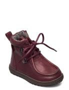 Lace/Zip Tex Leather Bootsit Nauhalliset Saapikkaat Red En Fant