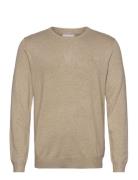 Melange Round Neck Knit Tops Knitwear Round Necks Beige Lindbergh