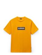 Box Logo Short Sleeve T-Shirt Tops T-shirts Short-sleeved Yellow Napap...