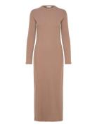 Daniela Rib Dress Maksimekko Juhlamekko Beige Once Untold