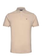 Slim Fit Logo Tops Polos Short-sleeved Beige Hackett London