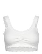 Silk Bralette W/ Lace Lingerie Bras & Tops Soft Bras Bralette White Ro...