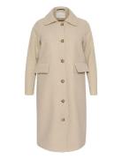 Kcannelene Coat Outerwear Coats Winter Coats Beige Kaffe Curve