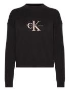 Monologo Sweater Tops Knitwear Pullovers Black Calvin Klein