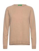 Sweater L/S Tops Knitwear Jumpers Beige United Colors Of Benetton