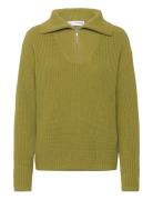 Slfbloomie Ls Knit Half Zip Noos Tops Knitwear Jumpers Green Selected ...