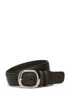 Crushed Wide Leather Belt Vyö Black Becksöndergaard