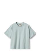 T-Shirt S/S Noko Tops T-shirts Short-sleeved Blue Wheat