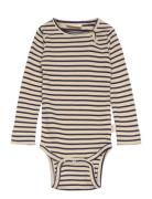 Body L/S Modal Striped Bodies Long-sleeved Multi/patterned Petit Piao