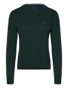 Superfine Lambswool C-Neck Tops Knitwear Jumpers Green GANT