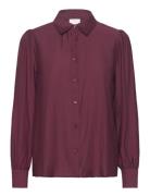 Ihkarlani Sh2 Tops Shirts Long-sleeved Burgundy ICHI