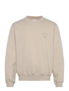 Orbit Emb Sweater Tops Sweat-shirts & Hoodies Sweat-shirts Beige Daily...