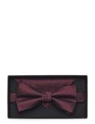 Polyester Bow Tie With Dots Rusetti Burgundy Lindbergh Black