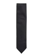 Polyester Tie With Dots 7 Cm Solmio Kravatti Black Lindbergh Black