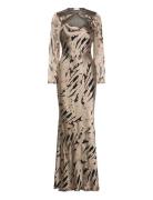 Harley Silk Blend Slip Maxi Dress Maksimekko Juhlamekko Beige Malina