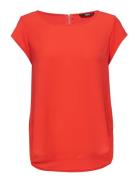 Onlvic S/S Solid Top Noos Ptm Tops Blouses Short-sleeved Red ONLY