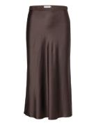 Hana Satin Skirt Designers Knee-length & Midi Brown Ahlvar Gallery