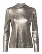 Moeabbaniqa Blouse Tops T-shirts & Tops Long-sleeved Silver Bruuns Baz...