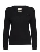 Extrafine Lambswool V-Neck Tops Knitwear Jumpers Black GANT