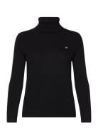 Extrafine Lambswool Blend Rollneck Tops Knitwear Turtleneck Black GANT