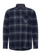 Mmgdavid Wool Check Shirt Tops Shirts Casual Navy Mos Mosh Gallery