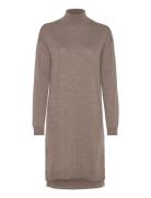 Merino Wool Dress Polvipituinen Mekko Brown Rosemunde