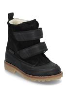 Boots - Flat - With Velcro Talvikengät Tarroilla Black ANGULUS