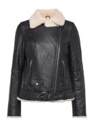 Bea Shearling Leather Biker Nahkatakki Black Jofama