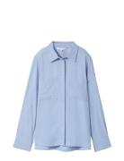 Cosy Melange Blouse Tops Shirts Long-sleeved Blue Tom Tailor